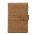 Mudono Passport and Card Holder for Women RFID Blocking Card Case Slim Travel Wallet Change Purse with Vaccine Card Slot - color: Brown