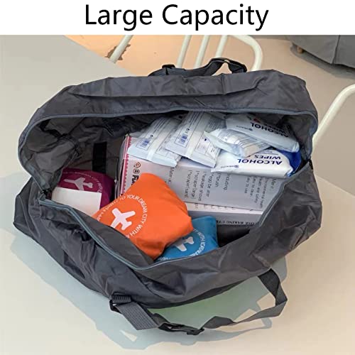 Foldable Travel Duffel Bag 2PCS Sports Gym Tote Water Resistant Carry on Luggage bag Weekender Overnight Bag (Pink+Blue) - color: Blue+Pink