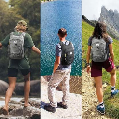 SKYSPER 15L/20L Foldable Hiking Backpack Lightweight Packable Travel Daypack with Chest Strap Small Folding Pack for Walking - color: Green, size: 15l