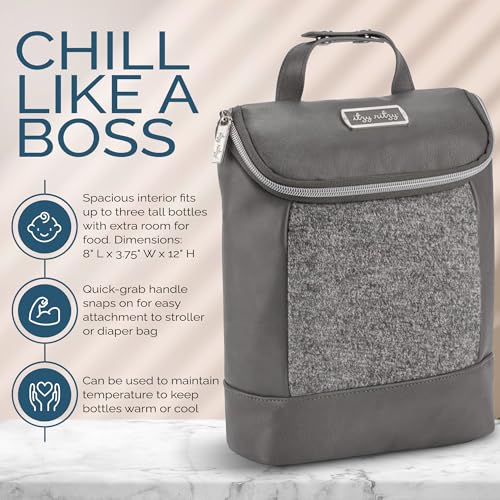Itzy Ritzy Insulated Bottle Bag – Keeps Bottles Warm or Cool - Holds 3 Bottles and Features Interior Pocket for Ice Pack (Not Included), Grayson - color: Grayson