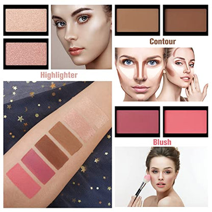 UCANBE Pretty All Set Eyeshadow Palette Pro 86 Colors Makeup Kit Matte Shimmer Eye Shadow Highlighters Contour Blush Powder All In One Makeup Pallet Holiday Christmas Valentine's Day Gift Set - color: Palette B