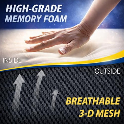 Goodyear Ergonomic Lumbar Support Pillow for Office Chair, Gaming Chair, or Car, Memory Foam Cushion with Ventilated Mesh and Adjustable Strap for Long Lasting Comfort