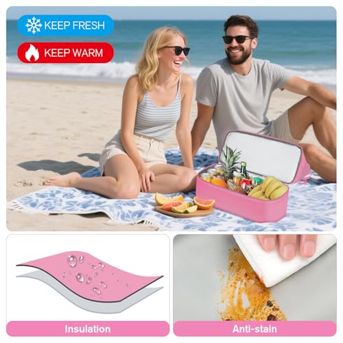 WOOMADA Beach Tote Bag With Cooler, Large Mesh Beach Bags for Women with Wet Pocket, Pool, Swim, Travel Essentials - color: Hot Pink White