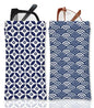 Eyeglasses Sunglasses Case PU Soft Squeeze Top Glasses Pouch for Women Men,Floral Pattern Portable Anti Scratch - color: Blue