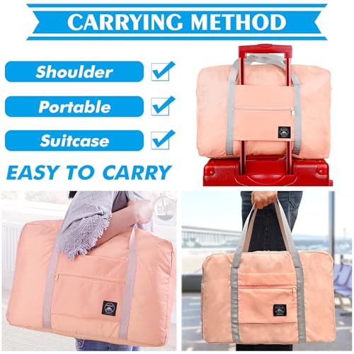 Travel Bag 36 Packes Carry on Luggage Foldable Duffel Bag Sports Gym Bag Weekender Overnight Bag Water Resistant Nylon Travel Duffel for Men Women - color: 12Pink 12Blue 12Red