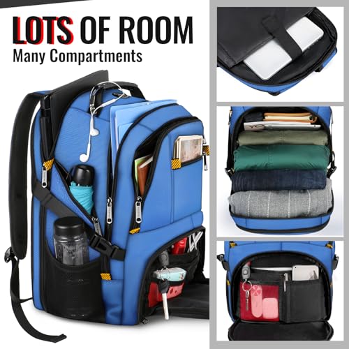 YOREPEK Large Backpack for Men, Extra Large Laptop Backpacks for Men Women, Water Resistant Travel Backpack Airline Approved Business Work Bag Fits 17 Inch Computer, Black - color: Cobalt Blue, size: 17 Inch