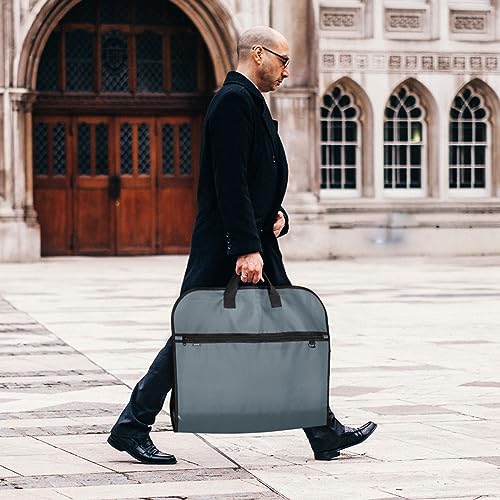pack all 40" Gusseted Travel Garment Bag, Heavy Duty Hanging Suit Bag, Dress Bag for Closet Storage, Foldable Suit Cover Protector for Clothes Shirts Dresses Coats(Grey) - size: Regular