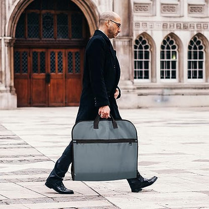 pack all 40" Gusseted Travel Garment Bag, Heavy Duty Hanging Suit Bag, Dress Bag for Closet Storage, Foldable Suit Cover Protector for Clothes Shirts Dresses Coats(Grey) - size: Regular