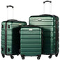 Coolife Luggage 3 Piece Set, Lightweight Durable Hardshell Suitcase set with 360° Spinner Wheels, TSA-approved Lock, Checked Family Travel Luggage sets, 20/24/28 Inch, Dark Green - color: Dark Green, size: 20in24in28in