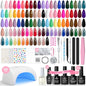 Beetles Deal Box Gel Nail Polish Kit with U V Light - 32 Colors Studio Essentials Gel Polish 68 Pcs Nail Kit with TPO & HEMA Free Base Coat Cat Eye Top Coat Home Salon DIY Nails Tools Gifts for Women - color: 0 - 32 Colors Deal Box Studio Essentials