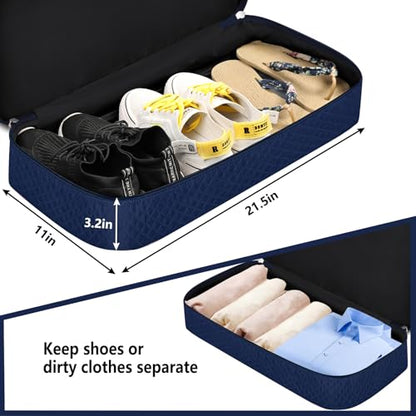 ITIEZY Weekender Overnight Bag for Women - Large Travel Duffel Bag with Shoe Compartment, Gym Duffel Bag Hospital Bag Carry On Tote Bags for Airplanes with Crossbody Bag Toiletry Bag 3Pcs Set - color: 9a-Blue