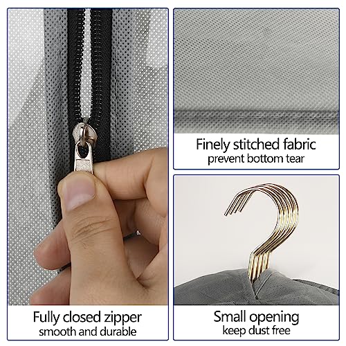 3 Pack 40" Garment Bags for Hanging Clothes Storage, Clear Suits Covers with 4" Gussets for Closet Storage Travel, Plastic Protector for Coat, Jacket, Sweater, Shirts - size: 40" 3Pack