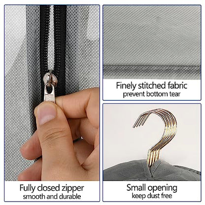 3 Pack 40" Garment Bags for Hanging Clothes Storage, Clear Suits Covers with 4" Gussets for Closet Storage Travel, Plastic Protector for Coat, Jacket, Sweater, Shirts - size: 40" 3Pack