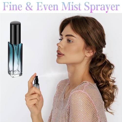YOCASII 4PCS Perfume Travel Refillable Mini Spray Bottle, 10ml Glass Perfume Atomizer Refillable Cologne Bottle, Travel Cologne Sprayer with Funnel - color: Color-D
