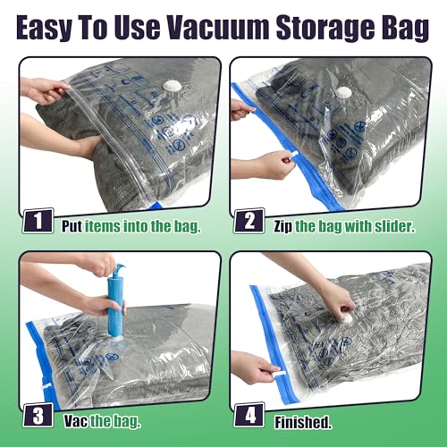 HIBAG 15 Jumbo Vacuum Seal Bags for Clothing, Vacuum Storage Bags for Clothes, Comforters, Blankets, Bedding (15J) - size: 15-Jumbo
