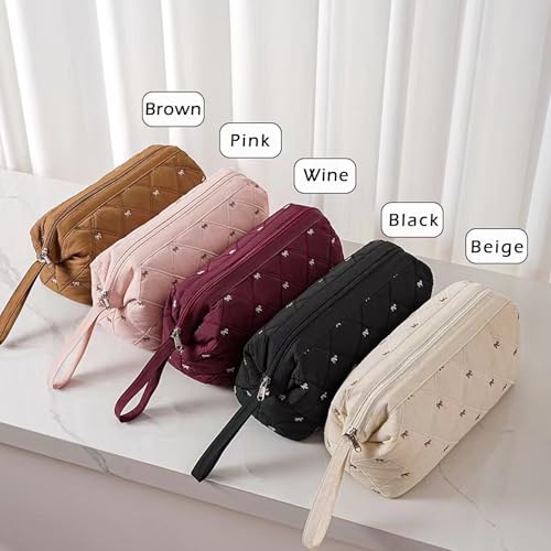 RSRSLEII Large Quilted Hair Tools Travel Bag with Bow Pattern,Waterproof Hair Styling Accessories Storage Case for Shark FlexStyle, Dyson Airwrap Hair Dryer, Curling Iron, Revlon Hair Tools(Brown) - color: 05Brown