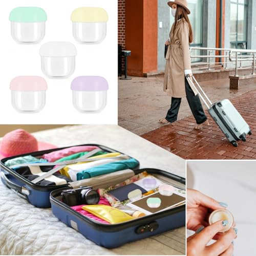 5 Pcs 20ml Small Travel Containers - Compact Size for Creams, Lotions, Makeup - Essential for Travel - size: 20ml