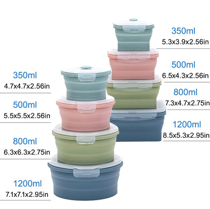 Collapsible Silicone Food Storage Container Set (INDIGO) - color: INDIGO