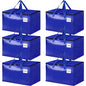 HomeHacks Moving Bags Heavy Duty with Strong Zippers and Handles Collapsible Moving Supplies, Storage Totes for Packing & Moving Storing 125L,6-Pack, Blue - size: 125L-6 Packs