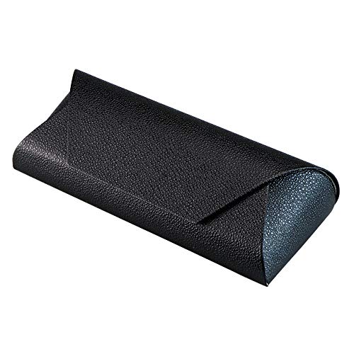 LifeArt Eyeglass Case Hard Shell, Portable Sunglass Case, Fashionable PU Leather Eyeglass Case, Lightweight - color: A_638_black