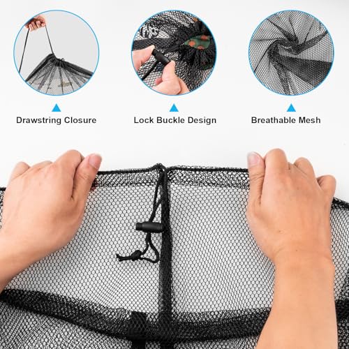 Large Mesh Laundry Bags: 2 Pack 24" x 36" Heavy Duty Soft Breathable Machine Washable for College Dorm Travel Family Use Black - color: Black