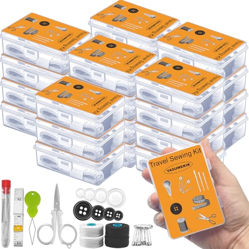 8 Pack Mini Travel Sewing Kits Bulk Small Emergency Sewing Kits Outdoor Survival Military Sewing Kits with Case for Wedding Operation Christmas Shoebox Stocking Stuffer Gift