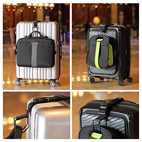 Vigorport Luggage Hook Strap,J Hook for add a Bag Luggage,Multi Adjustment Bag Strap Hook with Hands Free(Black-Large Size) - size: Large size/Standard buckle