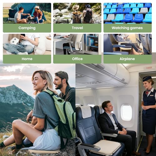Self-Inflating Stadium Seat Cushion, Portable Pad for Airplane Travel
