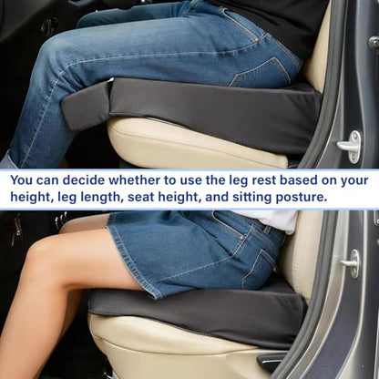 Car Seat Cushion High Density Foam Wedge Car Seat Cushions with Removable Extension pad for Short People to Improve Driving View for Long Driving Travel Washable Cover