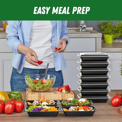 Dealusy 50 Pack (100-Piece) 28 oz Meal Prep Containers Reusable with Lids, Sturdy Leakproof & Food Safe, Microwave, Freezer, Dishwasher Safe Prep Containers, To Go Take Out Plastic Food Storage - size: 28 oz
