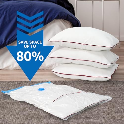 12 Jumbo Compression Storage Bags, Vacuum Storage Bags, Space Saver Bags for Comforters, Blankets, Bedding, Pillows and Clothes Storage, Hand Pump Included - size: 12 Jumbo