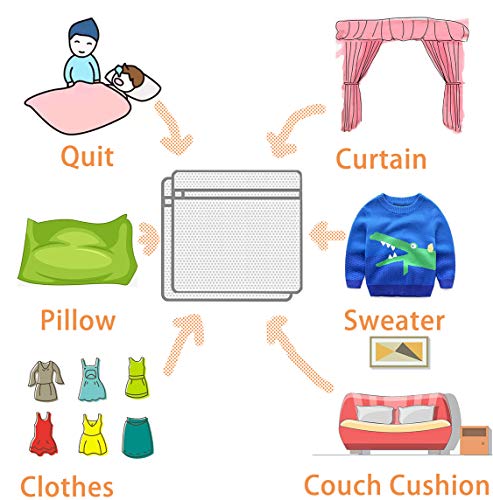 Runtoo 2 Pack 36 x 36 inches Extra Large Laundry Bag Delicates Wash Bags Camp Travel Heavy Duty Zipper Big Net Sweater Curtain Bedding Robes Blanket Jumbo Toys Organizer - size: 2 PACK