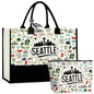 Seattle Italy Chicago New York Las Vegas Paris Gifts for Women Canvas Tote Bag Mother's Day Gifts for Women - color: Seattle