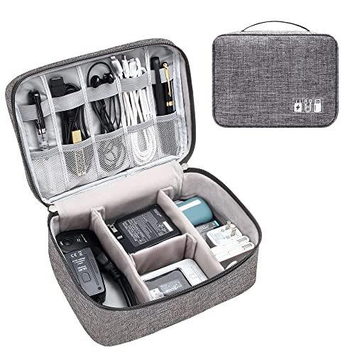 Electronics Organizer Travel Cable Organizer Bag Waterproof Portable Digital Storage Bag Electronic Accessories Case Cable Charger Organizer Case - color: Grey