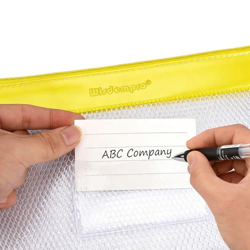 Wisdompro Zipper Pouch, 4 Packs Durable Letter Size Waterproof Mesh File Bag, Document Organizer - Blue/Purple/Yellow/Pink - color: Blue/Purple/Yellow/Pink