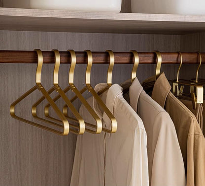 Premium Matte Gold Aluminum Coat Hangers 90 Piece Set, 16.5” Extra Smooth & Durable Metal Shirt Dress Hanger,Aluminum Alloy Hanger,Clothing Support,Clothing Hang - style: Golden Thick Hanger（90）