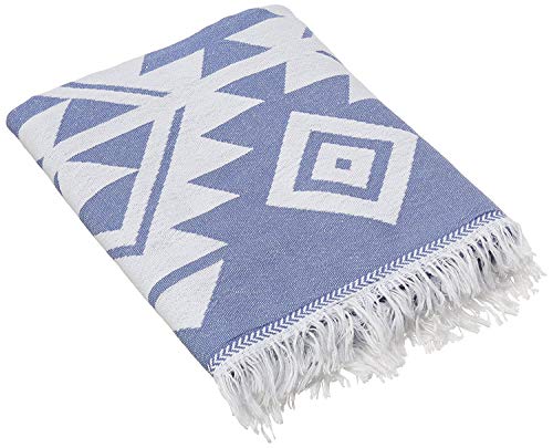 Bersuse 100% Cotton Yucatan Turkish Towel - 39x71 Inches, Llight Blue - color: Llight Blue
