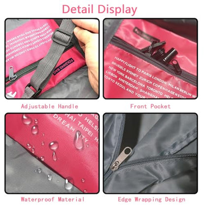 Travel Bag Spirit Airlines Personal Item Bag 18x14x8 Foldable Travel Duffel Bag Tote Carry on Luggage Duffle Overnight for Women and Men(Pink) - color: Pink