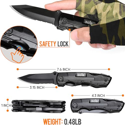 Gifts for Men Him Dad, Pocket Multitool Knife, Christmas Stocking Stuffers for Men, Anniversary Birthday Gifts for Husband, Boyfriend, Guy, Groomsmen, Fathers Day, Gadget for Hiking, Camping, Outdoor - style: MEN GIFTS