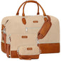 ITIEZY Weekender Overnight Bag for Women - Large Travel Duffel Bag with Shoe Compartment, Gym Duffel Bag Hospital Bag Carry On Tote Bags for Airplanes with Crossbody Bag Toiletry Bag 3Pcs Set - color: 8a-Off White