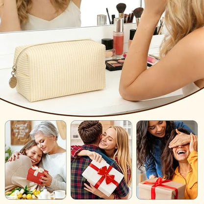 2pcs Makeup Bag Travel Toiletry Bag for Women Lightweight Make Up Bag Purse Organizer Pouches Large Cosmetic Bag Small Makeup Pouch Medicine Bag Travel Essentials for Women Yellow - color: yellow