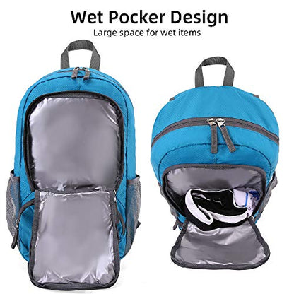 FENGDONG 35L Lightweight Foldable Waterproof Packable Travel Small Hiking Backpack Daypack for men women - color: A5-blue-upgrade