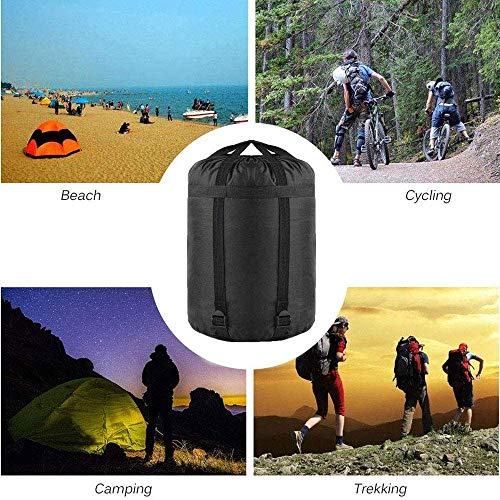 Compression Stuff Sack, 12L/24L/45L Sleeping Bag Cover Sack Sleeping Bags Storage Stuff Sack Organizer - Great Sleeping Bags Clothes Camping Hiking Backpacking - color: Black 12L-2 Pack