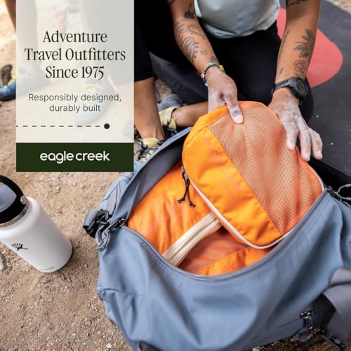 Eagle Creek Pack-It Reveal Cube Set - Packing Cubes for Compartmentalizing Luggage - Durable - Ultra-Lightweight - Water-Resistant - Easy Grab Zipper Pull - Mesh Windows - Mandarin - XS/S/M - color: Mandarin