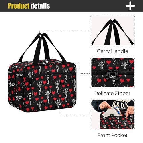 MNSRUU Hanging Toiletry Bags for Women Travel, Gothic Romantic Skull Gothic Toiletry Organizer Portable Travel Toiletry Bags Clear Wash Bags Makeup Bag Cosmetic Bag - color: Skulls 172