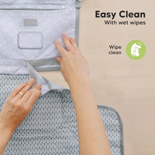 KeaBabies Portable Diaper Changing Pad, Travel, Car - Large Waterproof Baby Changing Mat, Wipeable, Padded, On The Go Travel Diaper Clutch Bag, Easy to Use Pockets for Newborn Essentials (Prism) - color: Prism