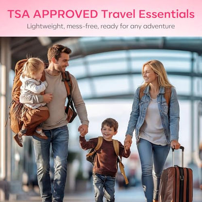 FAMILIFE Travel Toothbrush - 5 in 1 Mini Disposable Toothbrush with Toothpaste, Floss Picks & Tongue Scraper, Individually Wrapped Prepasted Brush for Weekend, Business Trip & Camping (Peach, 24pcs) - color: Peach 24 Pcs