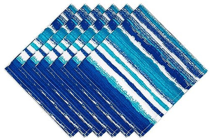 YiHomer Indoor Outdoor Tabletop for Spring Summer Decorations, Picnics and Dinner Parties - Stain and Water Resistant, Napkin Set, 20 x 20, Crayon Art (Ocean) - size: 20" x 20" (Set of 6)