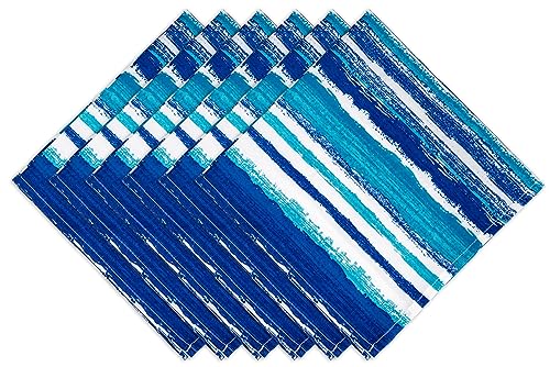 YiHomer Indoor Outdoor Tabletop for Spring Summer Decorations, Picnics and Dinner Parties - Stain and Water Resistant, Napkin Set, 20 x 20, Crayon Art (Ocean) - size: 20" x 20" (Set of 6)