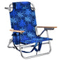 Backpack Beach Chairs for Adults Capacity 300 LBS Low 5 Position Beach Chair with Pouch Straps Folding Lightweight Reclining Aluminum Wide Lay Flat Single - color: 10in Wood Blue Leaves 1 Pack